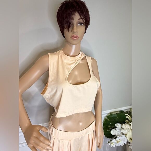 NWOT Chic peach Two-Piece pants Set - Picture 4 of 5